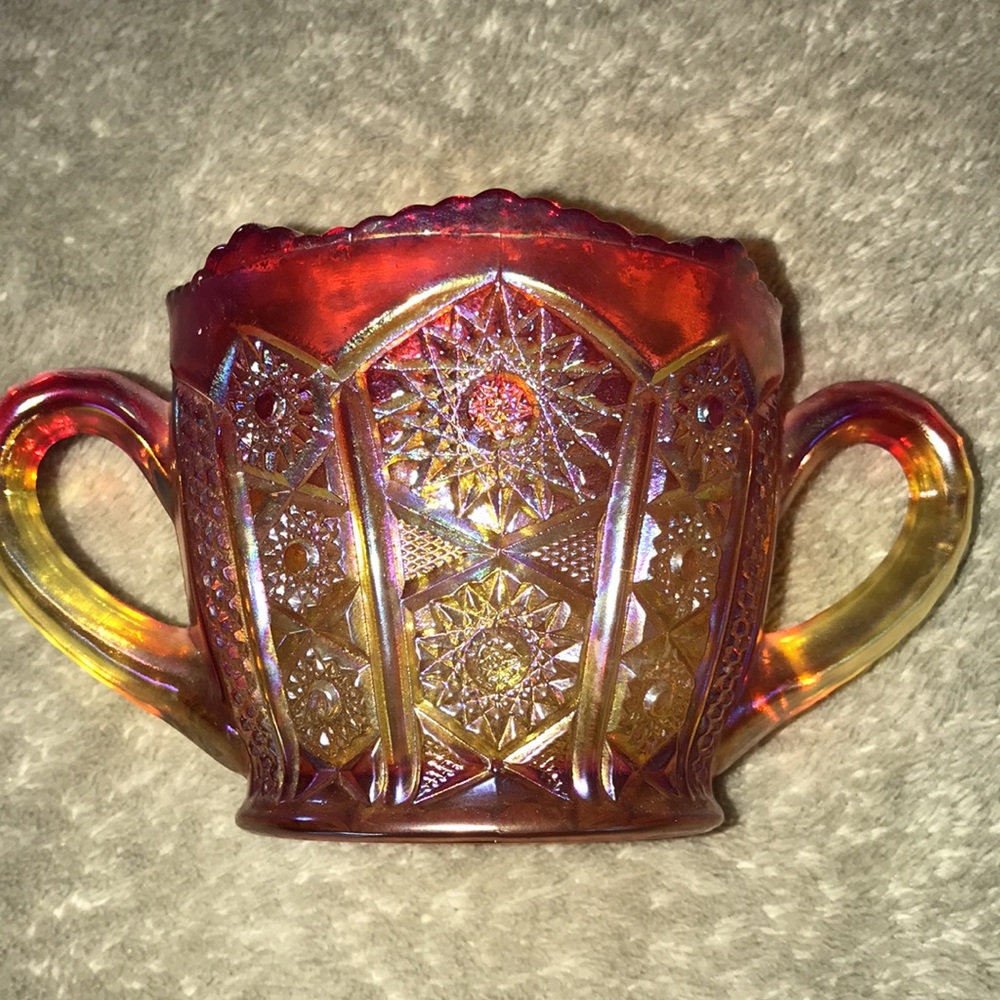 1940s/50s Carnival Glass Candy dish handled